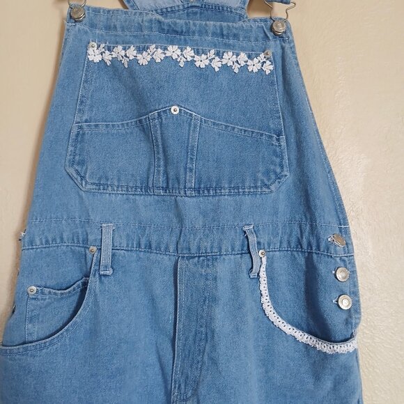 Vintage 90's No Boundaries Denim Overalls Women's Large - Picture 3 of 8